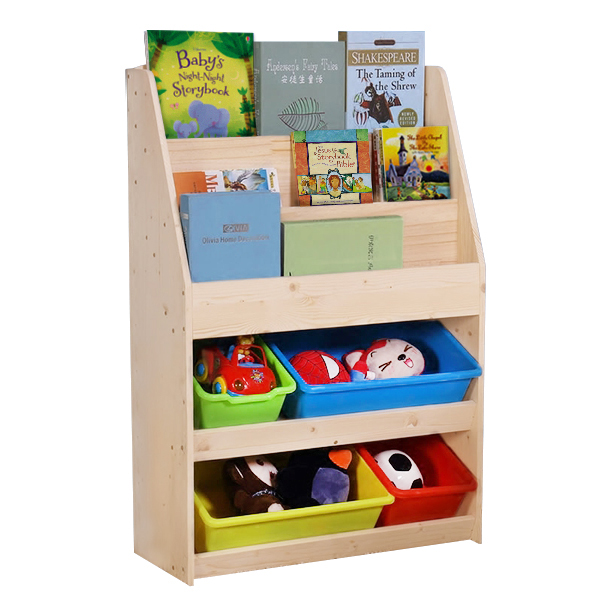 松木兒童雜誌圖書櫃連儲物盒（WMR813）